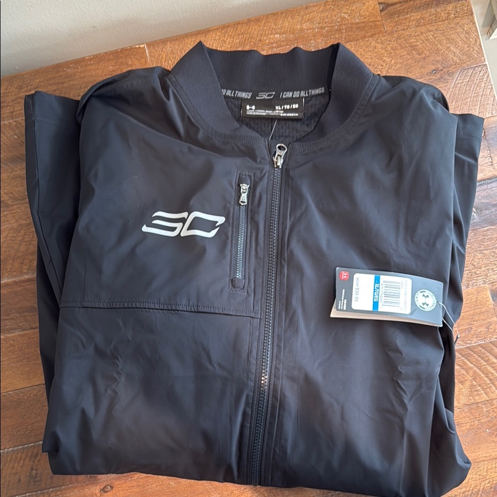 Under Armour Black Raincoat Full-Length Zipper